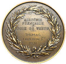 #15169 - Médaille Académie Française Prix de Vertu 1931 par Gayrard 52 mm