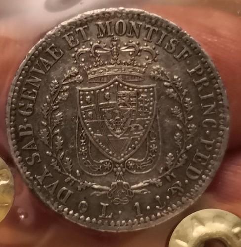 Moneta lira 1827 genova - moneta,