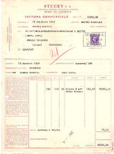 FATTURA + cambiale con marca da bollo: MULINO STUCKY S.A - Venezia 1939 - farina