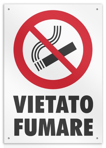 Cartello vinile con fori - in,