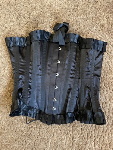 Corsetto nero raso cotone - corsetto, raso/cotone