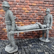 Modellino soldatino giocattolo in resina militare 1/32 equipaggio barella medica tedesca seconda guerra mondiale