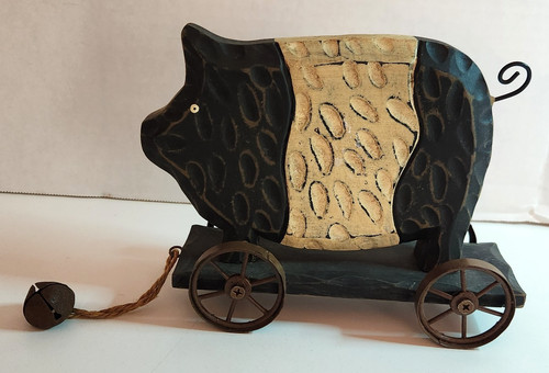 Carrello legno maiale - in,