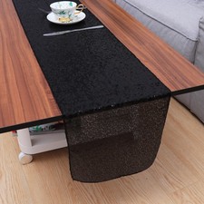  Runner da Tavolo Nero Paillettes Rettangolare Glitter Runner Tovaglia per Matrimonio