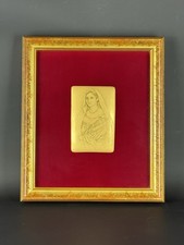 “La Velata” Mattonella Rivestita In Oro E Incisa A Mano Quadro Cornice Legno