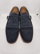 Mocassino Church's Shanghai vintage con fibbia in camoscio, blu navy, UK 7/ EU 41