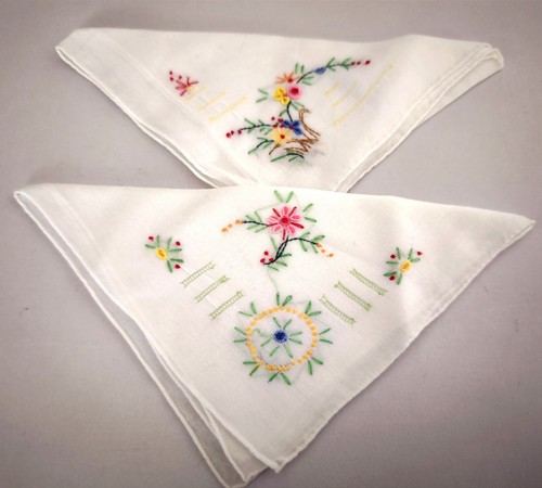 Fazzoletti vintage ricamati - vintage,