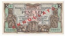 1 FRANCO ORO   BANCA NAZIONALE D'ALBANIA PROTETTORATO ITALIANO 1926 FDS - FDS R4