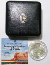 ITALIA REPUBBLICA 1994 MONDIALE CALCIO USA 10000 LIRE ARGENTO FDC