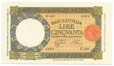 50 LIRE CAPRANESI LUPA CAPITOLINA MARGINE LARGO FASCIO ROMA 21/10/1938 qFDS
