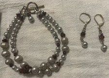 Bead bracelet earring set - &,