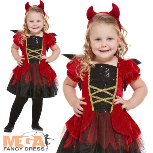Costume diavolo rosso bambina