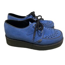 Scarpe Wulfrun Creepers blu scamosciate sotterranee stringate UK 4 US 6