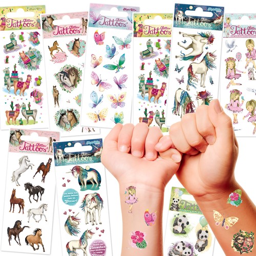 Set tatuaggi glitter - set,