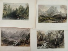 Lotto 4 Paesaggi di Montagna Incisioni Vari autori Metà 800