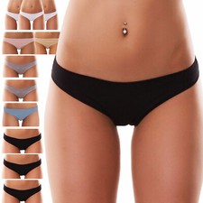 Stock 12 pezzi Perizoma slip donna thong liscio tanga elasticizzato nuovo 368-1