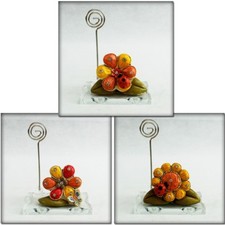 26929 Bomboniere 12pezzi Portafoto Memo Clip in vetro Quadrifoglio Girasole con