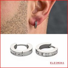orecchini da uomo in acciaio inox con zirconi a cerchio per ragazzo orecchino.di