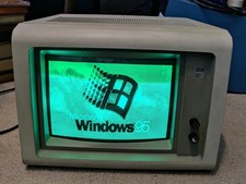 RARO! Monitor monocromatico IBM 5151 vintage convertito in composito RCA video CRT