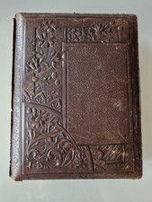 V102-Album CDV Albumin 800 pelle marrone bello ma da restaurare con ~10 immagini