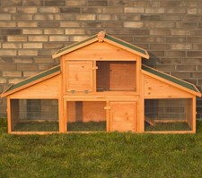 Conigliera in legno da esterno per conigli nani nano, gabbia con casetta recinto