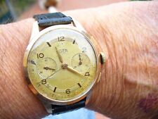 Orologio cronografo SILVER vintage 37mm manuale landeron 51 2 contatori bello