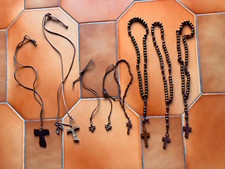 RARO LOTTO Croci Assisi in legno di ulivo, pelle, legno, metallo: N. 9 in TOTALE