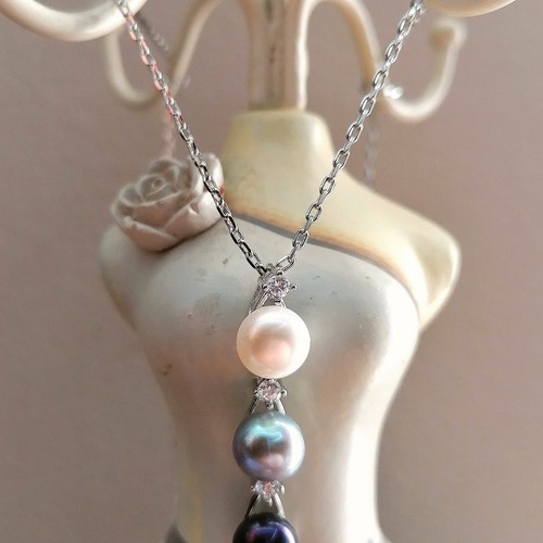 Collana argento 925 trio perle - argento,