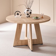 Tavolo da Pranzo Rotondo per 4~6 Persone Ø120x76cm Legno Naturale