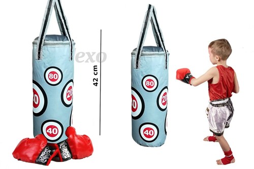 Sacco boxe con guantoni - da,