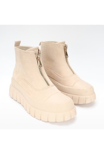 Stivaletti chelsea donna beige