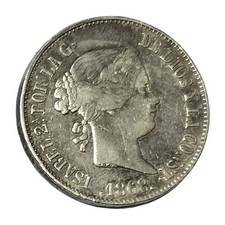 Moneta argento spagna - moneta, 1868
