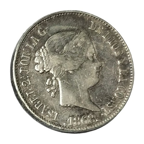 Moneta argento spagna 1868 - moneta,