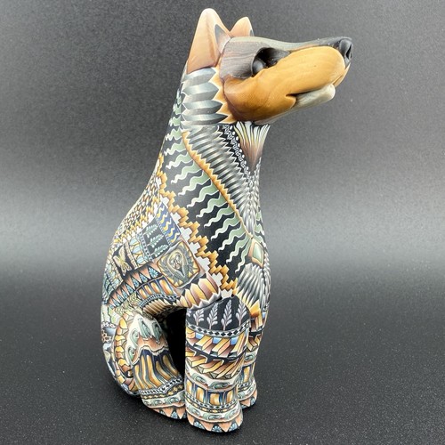 Scultura lupo argilla