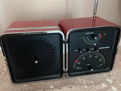 Radio brionvega vintage rossa - radio,