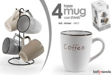 SET 4 TAZZE MUG + STAND TAZZA