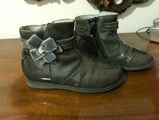 Scarpe bimba Nero Giardini n. 23 vera pelle di vernice marrone chiusura cerniera