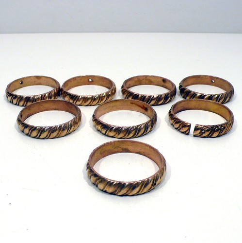 Lotto anelli deco - deco', ottone