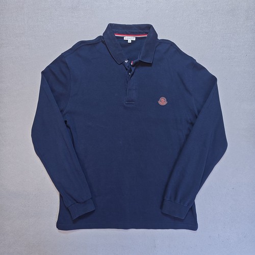 Polo moncler navy manica lunga - moncler,