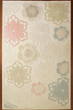 Tappeto floreale trapuntato a