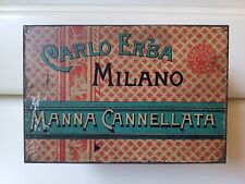 VECCHIA E RARA SCATOLA DI LATTA DA COLLEZIONE "CARLO ERBA" MANNA CANNELLATA