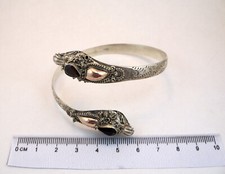 BRACCIALE ORIENTALE CON DRAGONI IN ARGENTO GRANATI E ORO  SILVER BRACELET