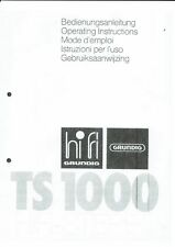 Grundig manuale utente manual owners per TS 1000 hifi tedesco copy