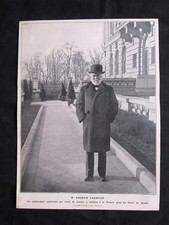 Andrew Carnegie,miliardario che ha donato 5 milioni alla Francia Stampa del 1909