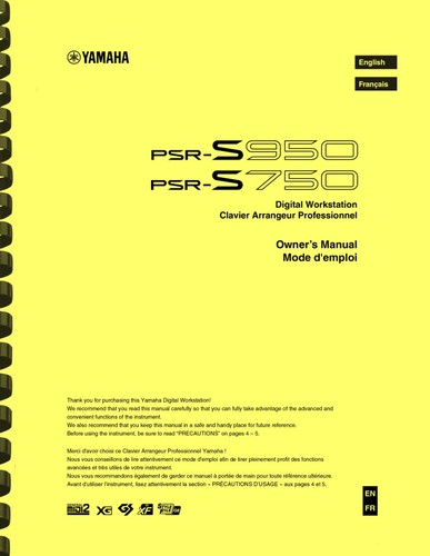 Yamaha psr s750 s950 - yamaha, psr-s750