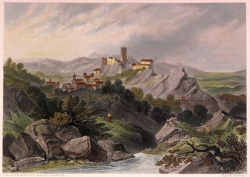 Stampa originale olevano - originale, 1856