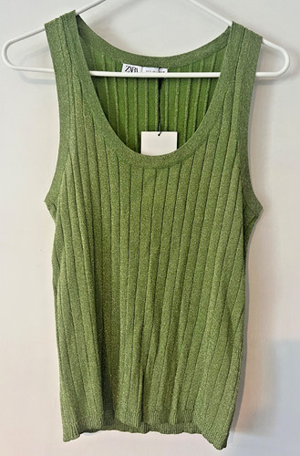 Top senza maniche zara verde - maniche,