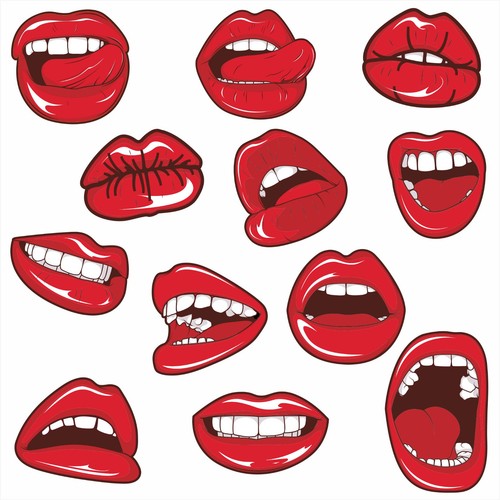 L305 adesivi labbra lips - adesivi,