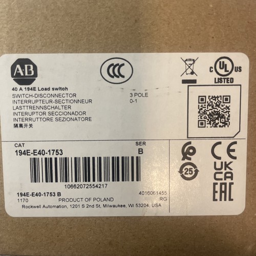 Allen bradley 194e e40 1753 - allen, 194e-e40-1753