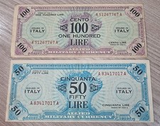 LOTTO AM LIRE ALLIED MILITARY CURRENCY OCCUPAZIONE AMERICANA ITALIA